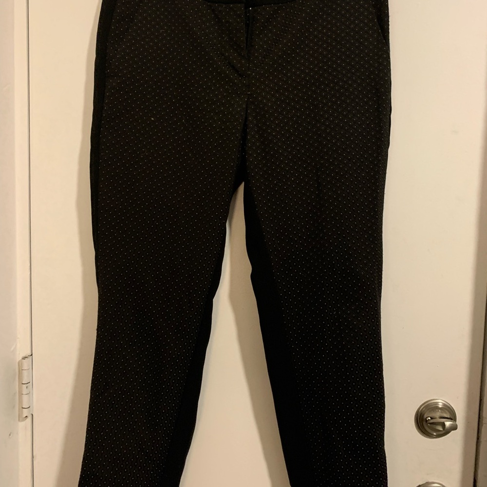Loft Marisa Black Polka Dot Crop Pants